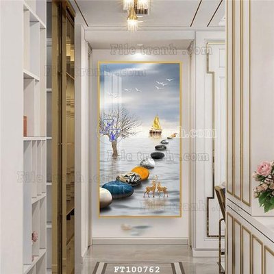 File gốc in ấn File tranh hiện đại pha lê gương FT100762 độ phân giải cao