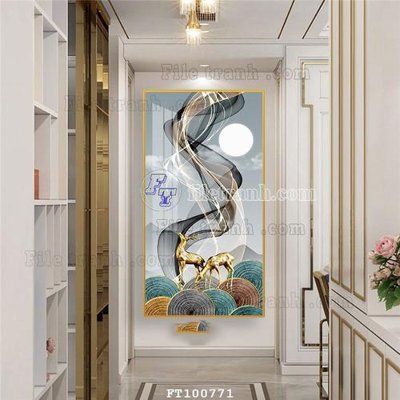File tranh File tranh hiện đại pha lê gương FT100771 (bản gốc) in lụa 3D