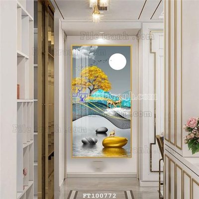 Hình ảnh file gốc File tranh hiện đại pha lê gương FT100772 cho in UV