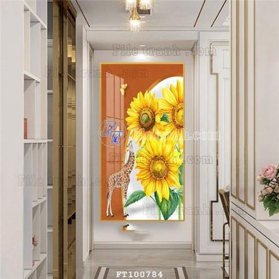 File gốc File tranh hiện đại pha lê gương FT100784 (in lụa) hoa văn cổ điển