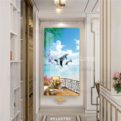 File in lụa File tranh hiện đại pha lê gương FT100790 (tân cổ điển) File tranh hiện đại pha lê gương FT100790