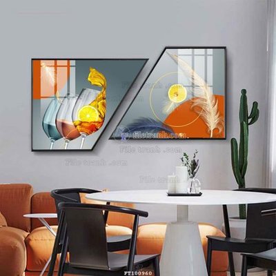 File PSD File tranh hiện đại pha lê gương FT100960 (gốc) tách lớp chi tiết