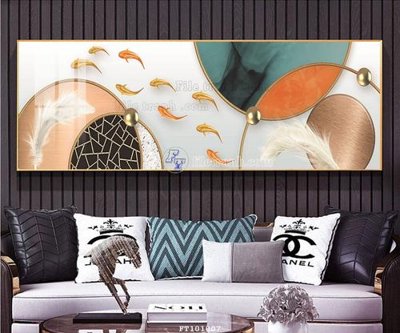 File tranh gốc in trần nhà File tranh hiện đại pha lê gương FT101007 3D