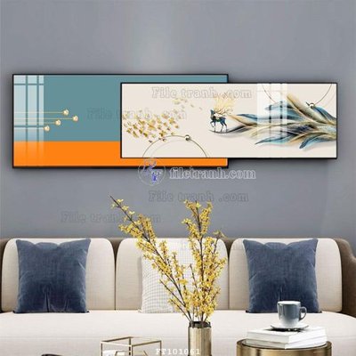 File in trần File tranh hiện đại pha lê gương FT101061 (bản gốc) phong cảnh