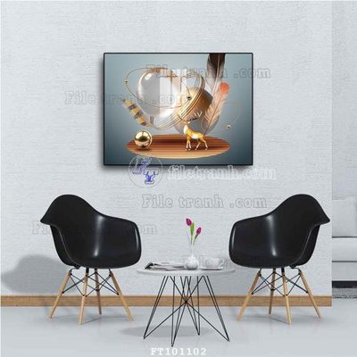 File tranh gốc File tranh hiện đại pha lê gương FT101102 chủ đề hiện đại