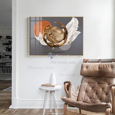 Hình ảnh file gốc in lụa File tranh hiện đại pha lê gương FT101127