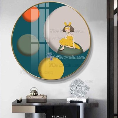 File gốc in ấn File tranh hiện đại pha lê gương FT101138 chuẩn màu CMYK