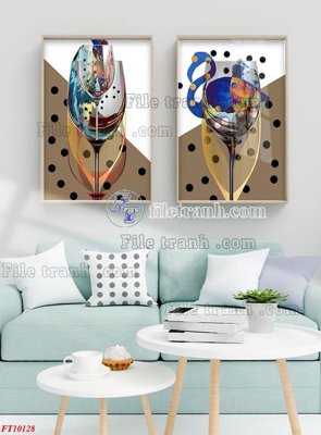 Ảnh gốc File tranh bộ hiện đại FT10128 (độ nét cao) in mica