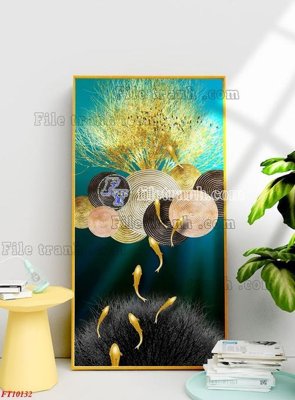 File gốc File tranh bộ hiện đại FT10132 (in mica) trang trí