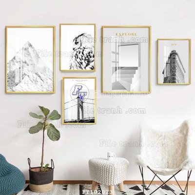 File PSD File tranh hiện đại pha lê gương FT102023 (gốc) nhiều lớp (multi-layer)