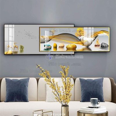 File in trần File tranh hiện đại pha lê gương FT102079 (bản gốc) đại dương