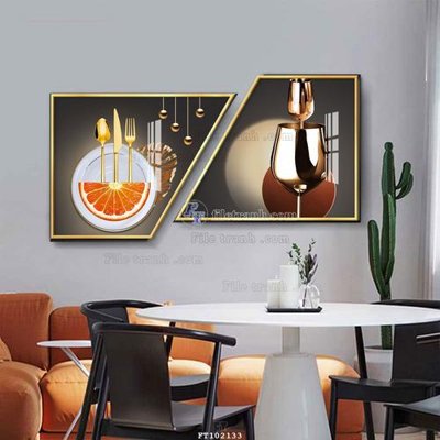 File gốc File tranh hiện đại pha lê gương FT102133 (in lụa) hoa văn cổ điển