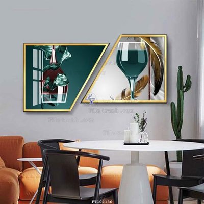 File gốc File tranh hiện đại pha lê gương FT102136 (phong cách) tối giản