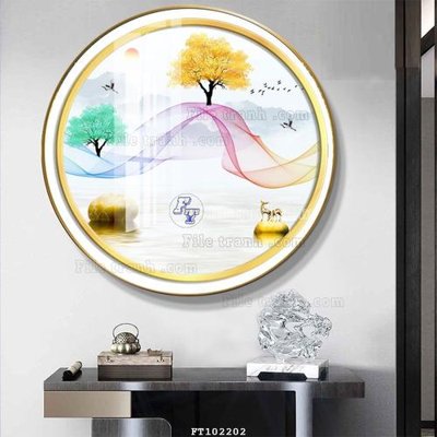 File tranh File tranh hiện đại pha lê gương FT102202 (bản gốc) in lụa 5D