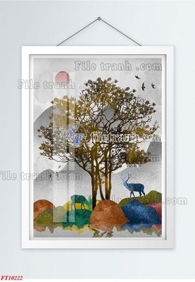 File ảnh File tranh bộ hiện đại FT10222 (gốc) in PP, decal