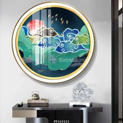 File PSD File tranh hiện đại pha lê gương FT102231 (bản gốc) đã tách nền