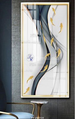 File tranh gốc in trần nhà File tranh hiện đại pha lê gương FT102310 3D