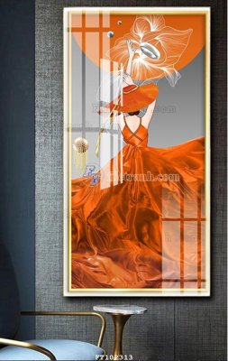 File tranh File tranh hiện đại pha lê gương FT102313 (gốc) chủ đề con người