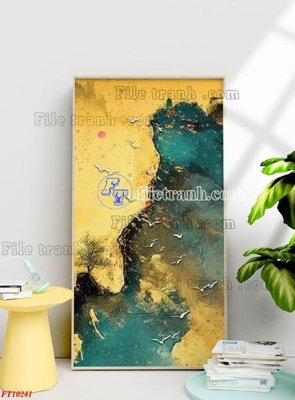 File gốc in ấn File tranh bộ hiện đại FT10241 chất lượng vượt trội