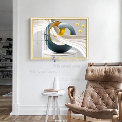 Ảnh gốc file in lụa File tranh hiện đại pha lê gương FT102422 chi tiết