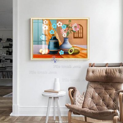 Ảnh gốc File tranh hiện đại pha lê gương FT102433 (nét căng) in mica