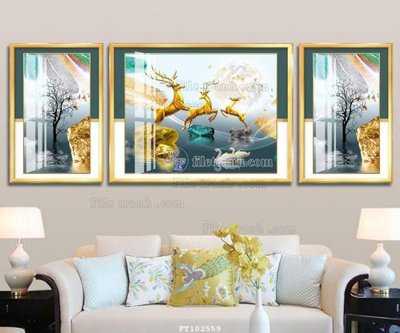 File tranh in trần 3D File tranh hiện đại pha lê gương FT102559 (ảnh gốc)