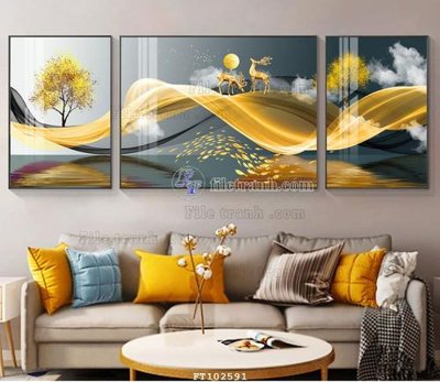 File in mica File tranh hiện đại pha lê gương FT102591 (bản gốc) làm vách ngăn