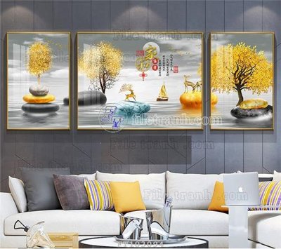 File tranh in trần 3D File tranh hiện đại pha lê gương FT103094 (ảnh gốc)