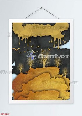 Hình ảnh file gốc in trần nhà File tranh bộ hiện đại FT10317