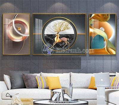 File in trần File tranh hiện đại pha lê gương FT103196 (bản gốc 3D) sống động