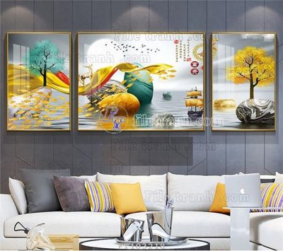 File in trần File tranh hiện đại pha lê gương FT103218 (bản gốc 3D) sống động