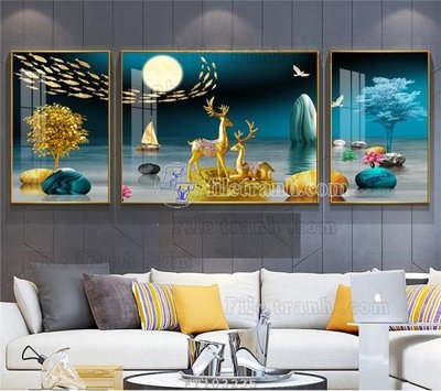 File tranh trang trí File tranh hiện đại pha lê gương FT103235 (file gốc)