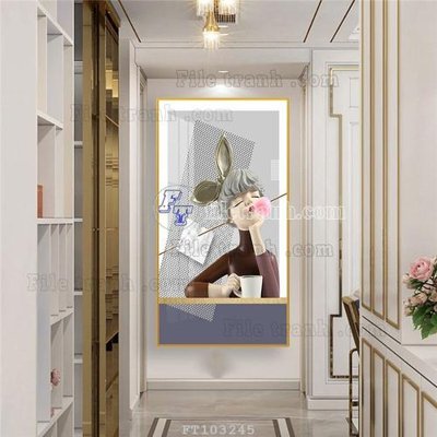 File PSD File tranh hiện đại pha lê gương FT103245 (bản gốc) cho nhà in