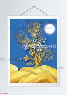 File gốc File tranh bộ hiện đại FT10327 (in tráng gương) nghệ thuật