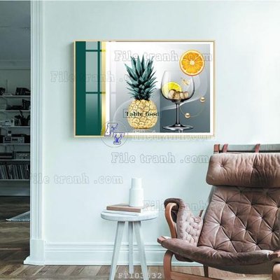 File tranh gốc in trần nhà File tranh hiện đại pha lê gương FT103532 3D