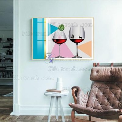 File tranh File tranh hiện đại pha lê gương FT103535 (bản gốc) treo tường