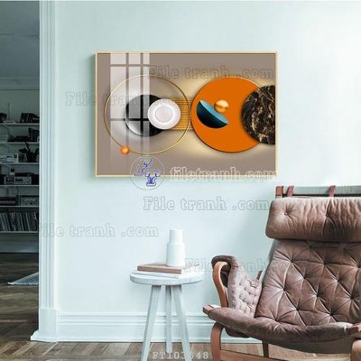 File in lụa File tranh hiện đại pha lê gương FT103548 (tân cổ điển) File tranh hiện đại pha lê gương FT103548