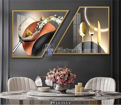 File tranh File tranh hiện đại pha lê gương FT103559 (gốc) phong cách tối giản