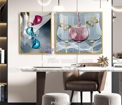 File in trần File tranh hiện đại pha lê gương FT103592 (bản gốc) bầu trời