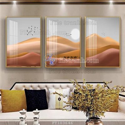 File tranh File tranh hiện đại pha lê gương FT103646 (gốc) in vải canvas