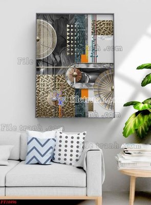 File PSD in ấn File tranh bộ hiện đại FT10496 (chất lượng cao)