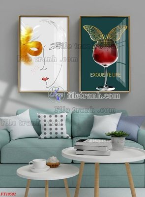 File tranh File tranh bộ hiện đại FT10502 (ảnh gốc) in trần nhà