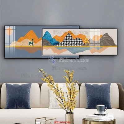 File gốc File tranh hiện đại pha lê gương FT105030 (in mica) làm bảng hiệu