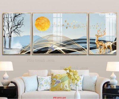 File tranh File tranh hiện đại pha lê gương FT105120 (gốc) in vải canvas