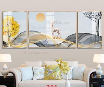 File gốc File tranh hiện đại pha lê gương FT105131 (in lụa) trang trí tường