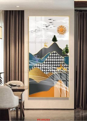 File tranh File tranh hiện đại pha lê gương FT105268 (ảnh gốc) in trần nhà