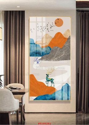 File tranh in tráng gương File tranh hiện đại pha lê gương FT105281 (siêu nét)