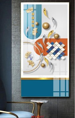 File tranh in trần 3D File tranh hiện đại pha lê gương FT105377 (ảnh gốc)