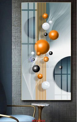 Hình ảnh file gốc in lụa File tranh hiện đại pha lê gương FT105394