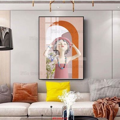 File tranh File tranh hiện đại pha lê gương FT105470 (gốc) chủ đề con người